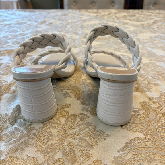 Dolce Vita Braided Strap White Heeled Sandals - Picture 2 of 4